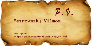 Petrovszky Vilmos névjegykártya