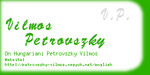 vilmos petrovszky business card